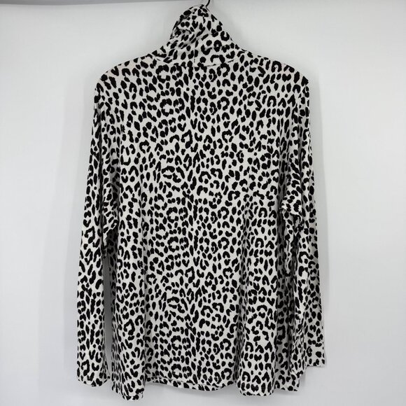 Lands End Womens Leopard Print Long Sleeve Turtleneck Top size 1X shaped fit - Picture 9 of 12